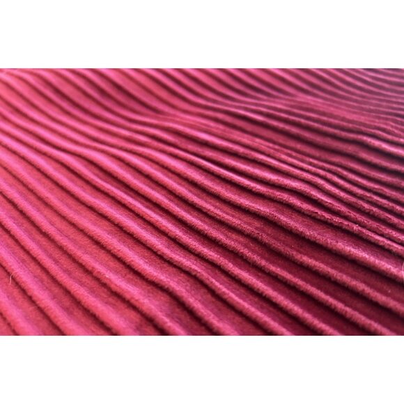 Throw Pillow Velvet Velour Pleated Zippered 21" Square Set 2 Cranberry Red Decor - Picture 9 of 9